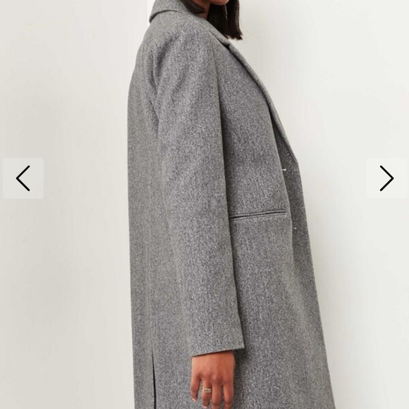 Brand new grey single-breasted lapel collar coat, size medium. - Picture 4 of 5